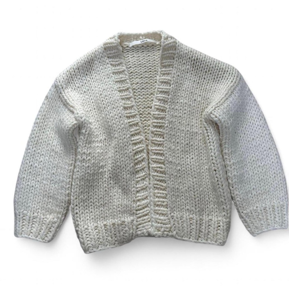 Cream chunky knit oversized cardigan